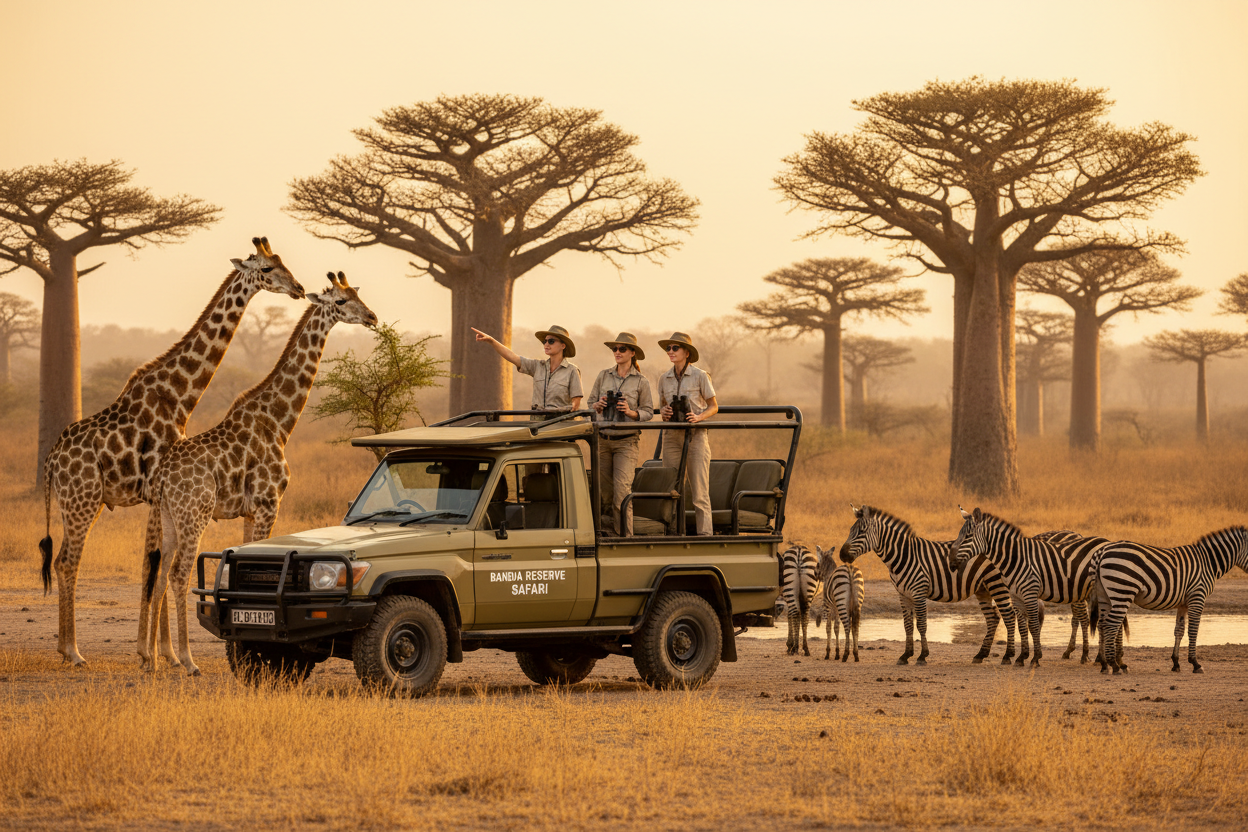 Mujeres en safari en la Reserva Bandia Senegal