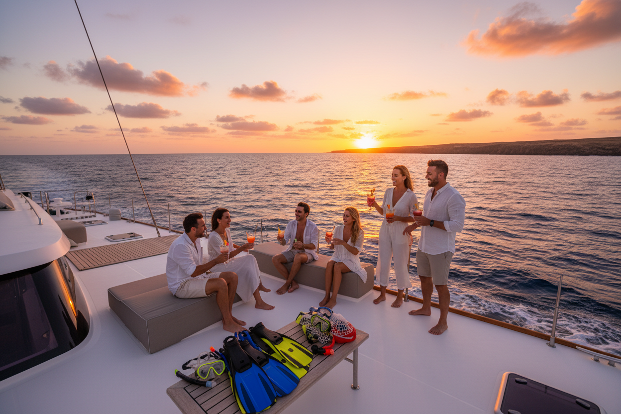 Catamarán atardecer Cabo Verde