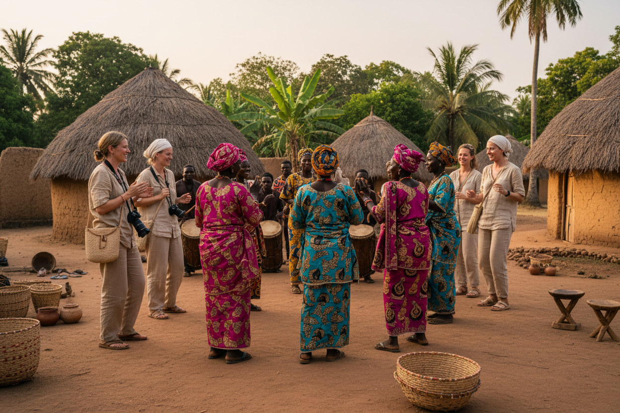 Mujeres en poblado Diola Casamance Senegal