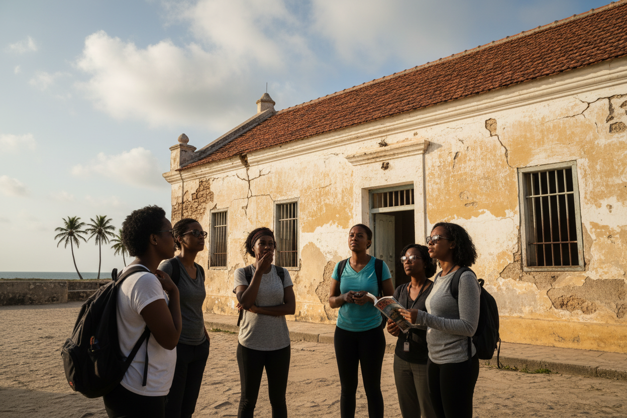 Mujeres viajeras en la Isla de Gorée Senegal