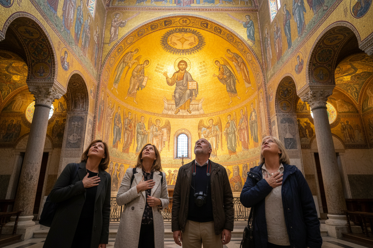 Mosaicos biz antinos de la Basílica de San Vitale en Rávena